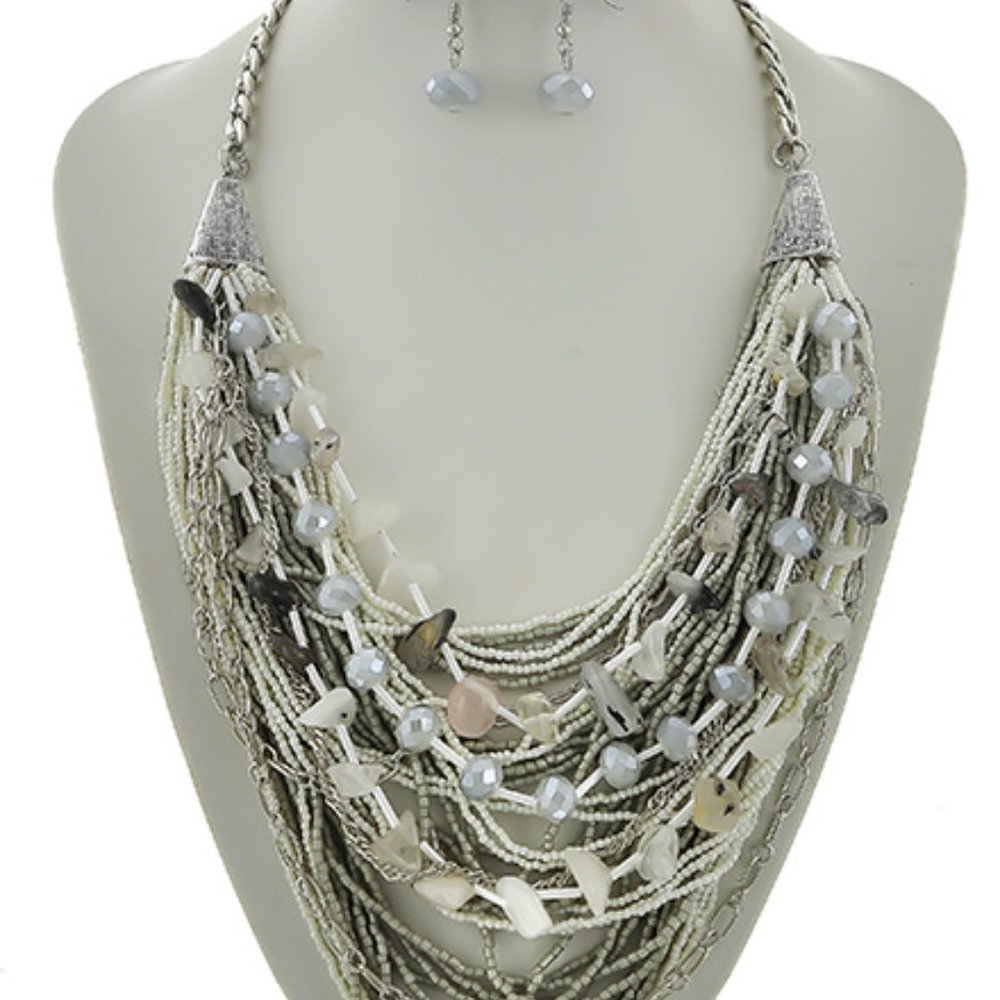 Sand stone Crystal & Earring Set